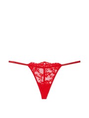Victoria's Secret Vermillion Red G String Twinkle Strap Lace Knickers - Image 3 of 3
