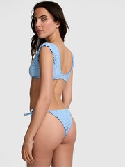 Victoria's Secret PINK Smooth Sailing Blue Short Sleeve Bikini Top - Image 2 of 3
