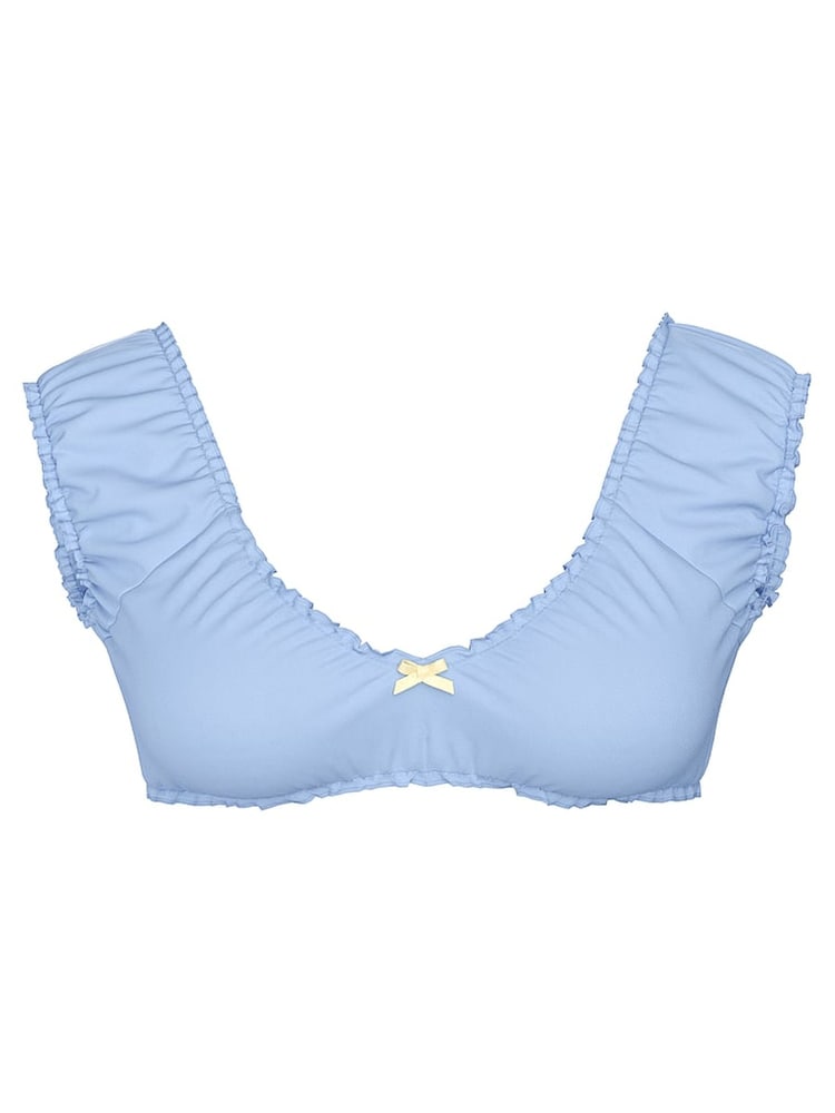 Victoria's Secret PINK Smooth Sailing Blue Short Sleeve Bikini Top - Image 3 of 3
