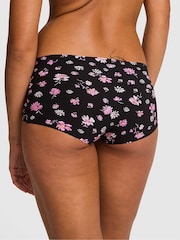 Victoria's Secret PINK Black Floral Short No Show Knickers - Image 2 of 3