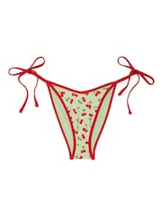 Victoria's Secret PINK Cherry Hearts Green Cheeky Bikini Bottoms - Image 3 of 3