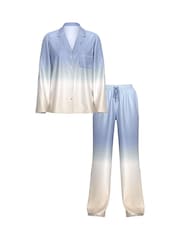 Victoria's Secret Shell Blue Ombre Satin Long Pyjamas Set - Image 3 of 3