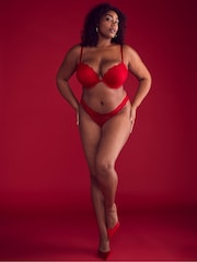 Victoria's Secret Lipstick Red Thong Rose Lace Knickers - Image 3 of 4