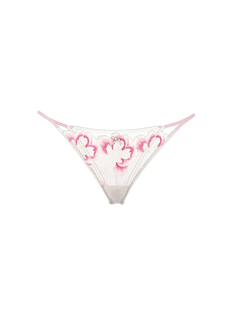 Victoria's Secret Pink & White Brazilian Peony Embroidery Knickers - Image 3 of 3 Victoria's Secret Pink & White Brazilian Peony Embroidery Knickers - Image 3 of 3