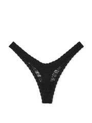 Victoria's Secret PINK Black Mini Scoop Thong Lace Knickers - Image 3 of 4