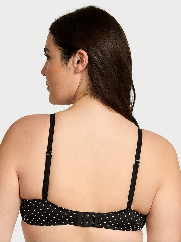 Victoria's Secret Black Dot Push Up Lace Trim Bra - Image 2 of 3