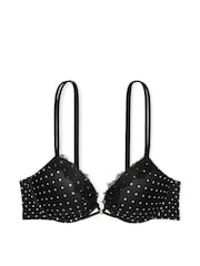 Victoria's Secret Black Dot Push Up Lace Trim Bra - Image 3 of 3