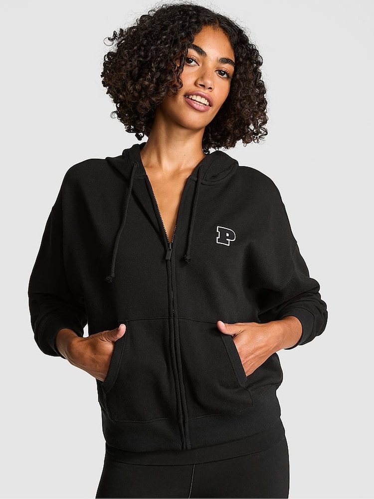 Victoria's Secret PINK Black Zip-Up Hoodie - Image 1 of 2