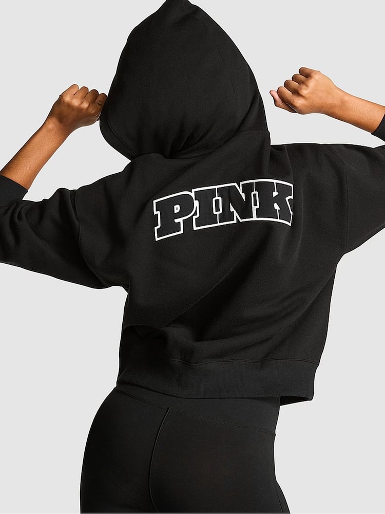 Victoria's Secret PINK Black Zip-Up Hoodie - Image 2 of 2