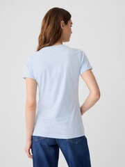 Gap Blue Floral Logo Short Sleeve Crew Neck T-Shirt - Image 2 of 7