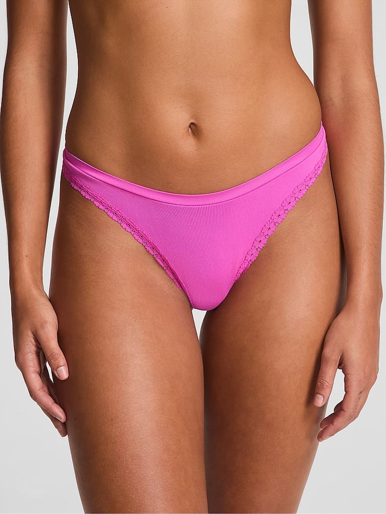 Victoria's Secret PINK Pink Gossip Thong Seamless Knickers - Image 1 of 3 Victoria's Secret PINK Pink Gossip Thong Seamless Knickers - Image 1 of 3