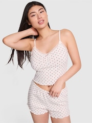 Victoria's Secret PINK White Shell Strawberries Pointelle Pyjama Shorts - Image 1 of 4