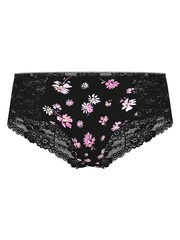 Victoria's Secret PINK Black Floral Cheeky No Show Lace Trim Knickers - Image 3 of 3