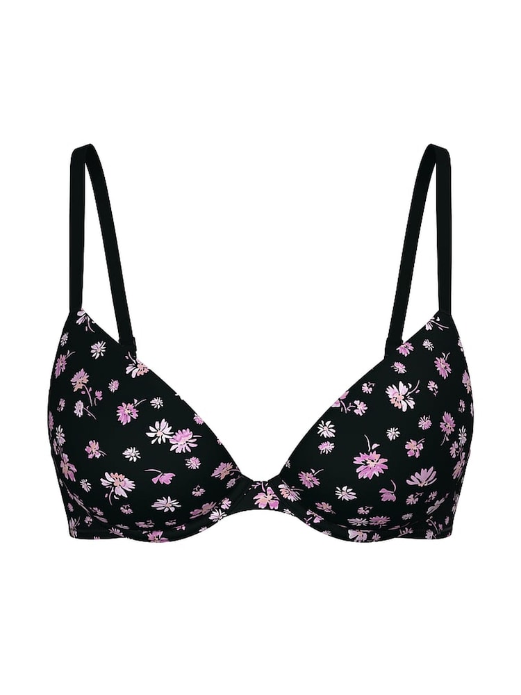 Victoria's Secret PINK Black Floral Super Push Up Bra - Image 1 of 2