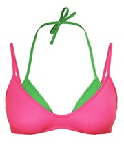 Victoria's Secret PINK Carmine Rose Pink/Wild Green Double Layer Bikini Top - Image 3 of 3