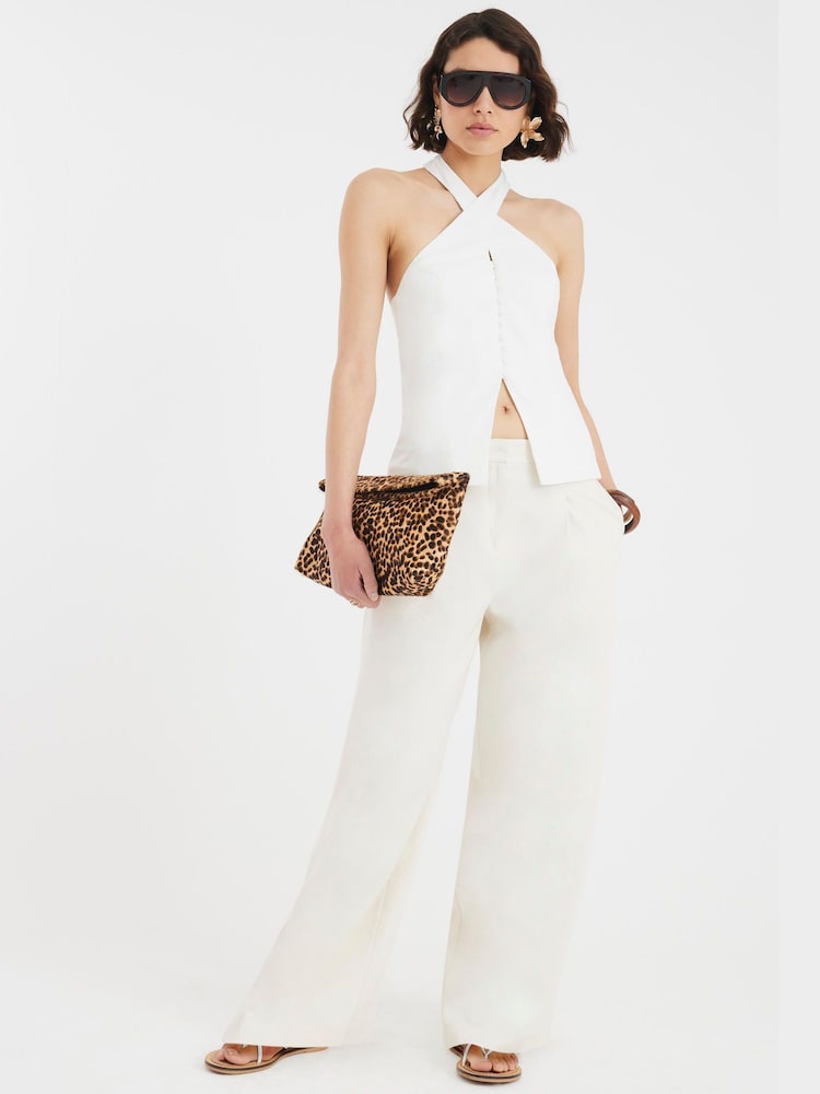 River Island White Halter Neck Waistcoat Top - Image 1 of 4