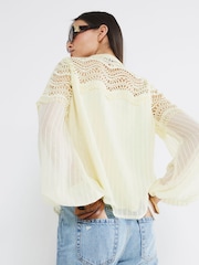 River Island Cream Long Sleeve Frill Blouse - Image 2 of 3