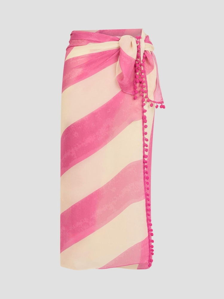 Monsoon Pink Sorcha Stripe Sarong - Image 1 of 1