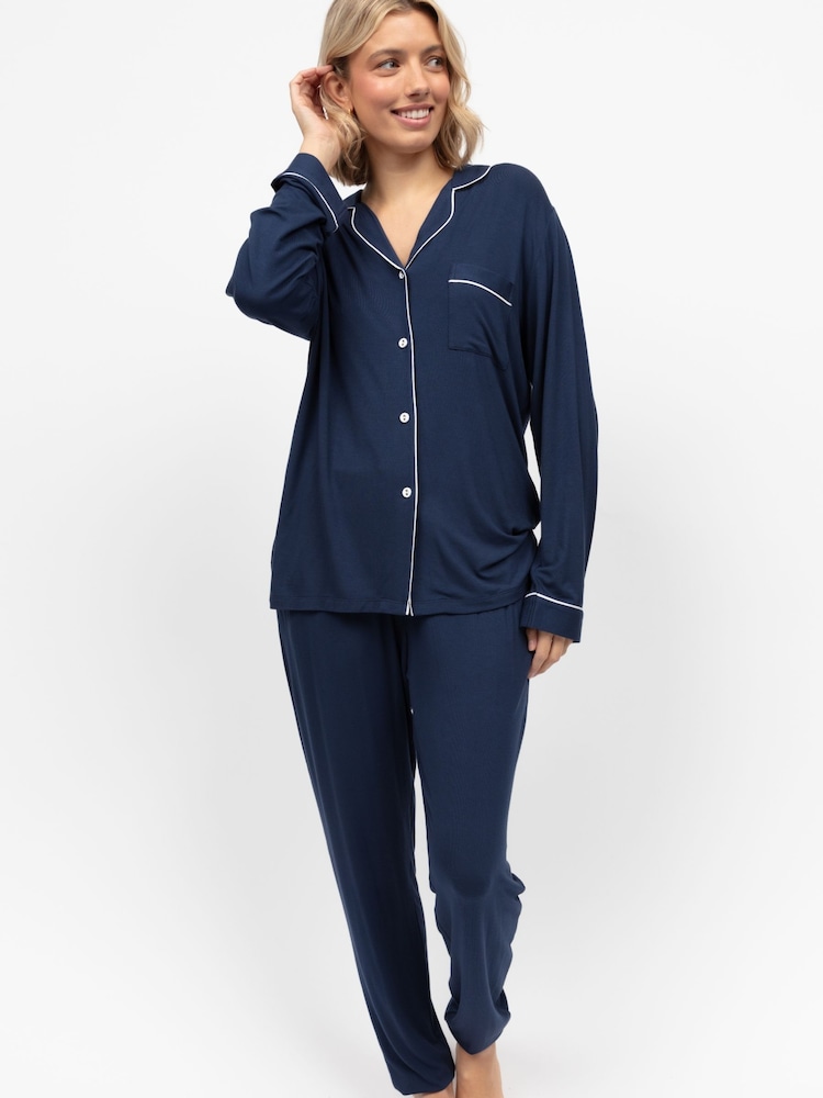 Cyberjammies Blue Revere Jersey Pyjamas Set - Image 1 of 4