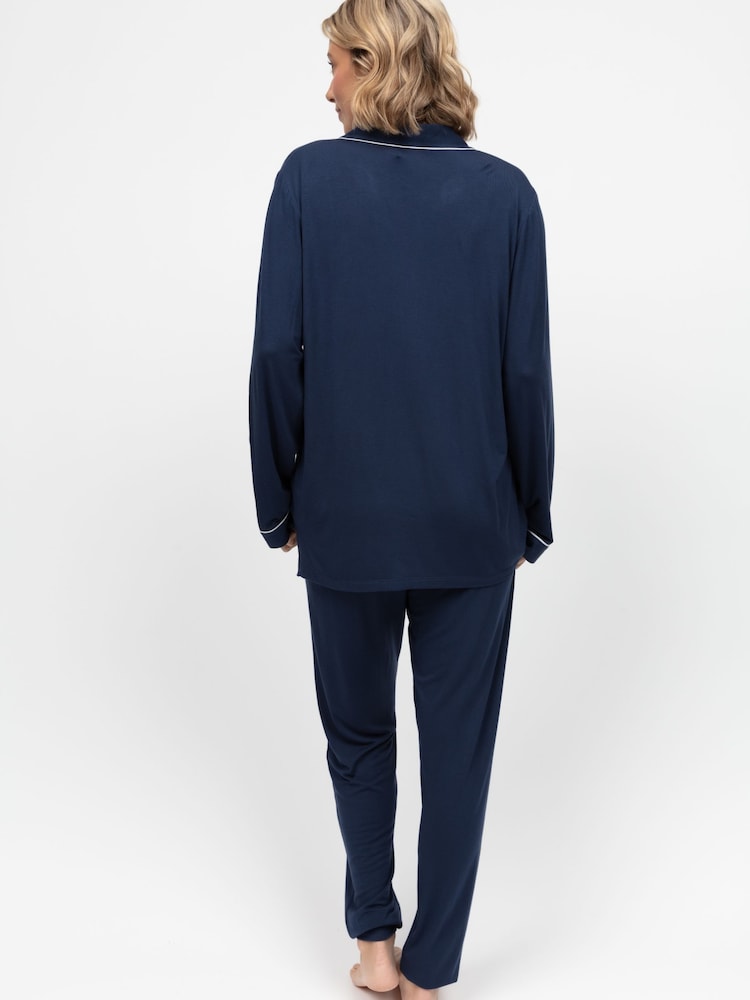 Cyberjammies Blue Revere Jersey Pyjamas Set - Image 2 of 4