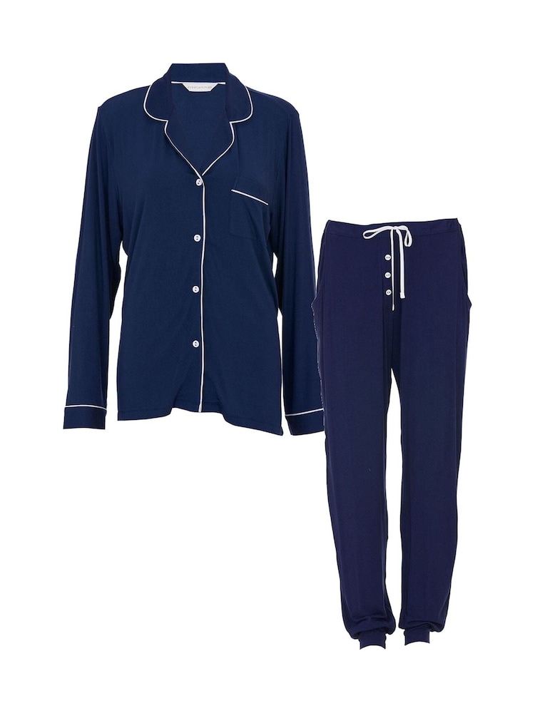 Cyberjammies Blue Revere Jersey Pyjamas Set - Image 4 of 4