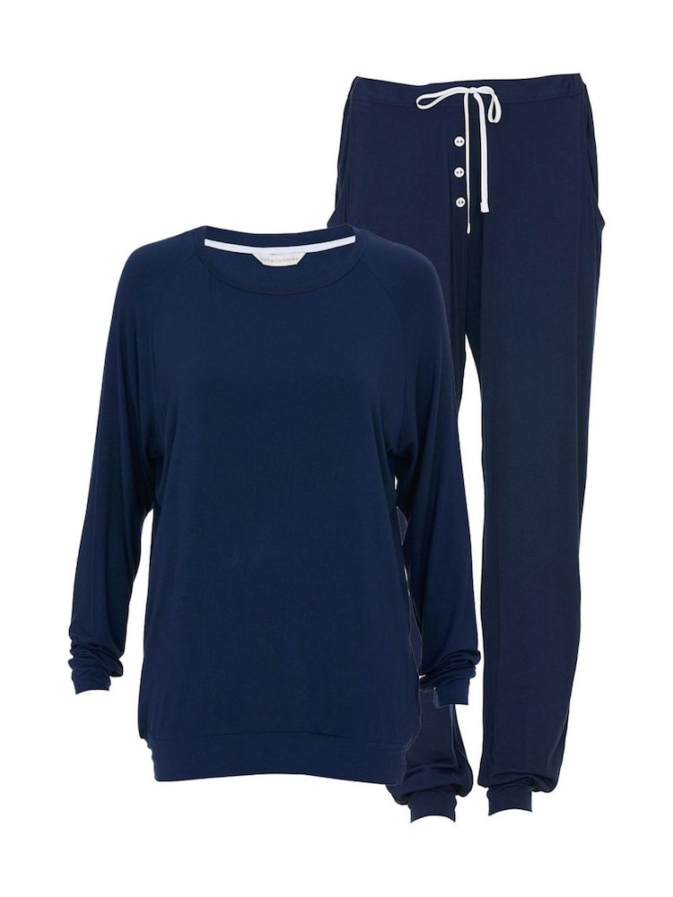 Cyberjammies Blue Slouch Jersey Pyjamas Set - Image 3 of 3