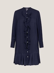 Monsoon Blue Lara Long Sleeve Frill Dress - Image 3 of 3