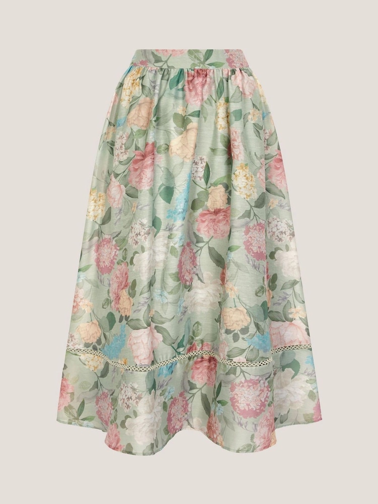Monsoon Green Agnes Floral Print Midi Skirt - Image 6 of 6 Monsoon Green Agnes Floral Print Midi Skirt - Image 6 of 6