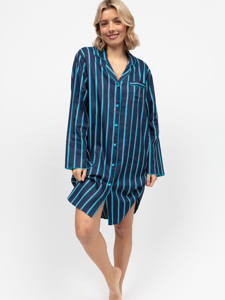 Cyberjammies Blue Long Sleeve Woven Nightshirt - Image 1 of 4
