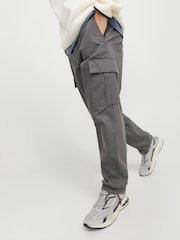 JACK & JONES Light Grey Loose Fit Cargo Trousers - Image 3 of 5