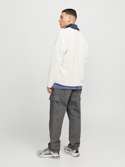 JACK & JONES Light Grey Loose Fit Cargo Trousers - Image 4 of 5