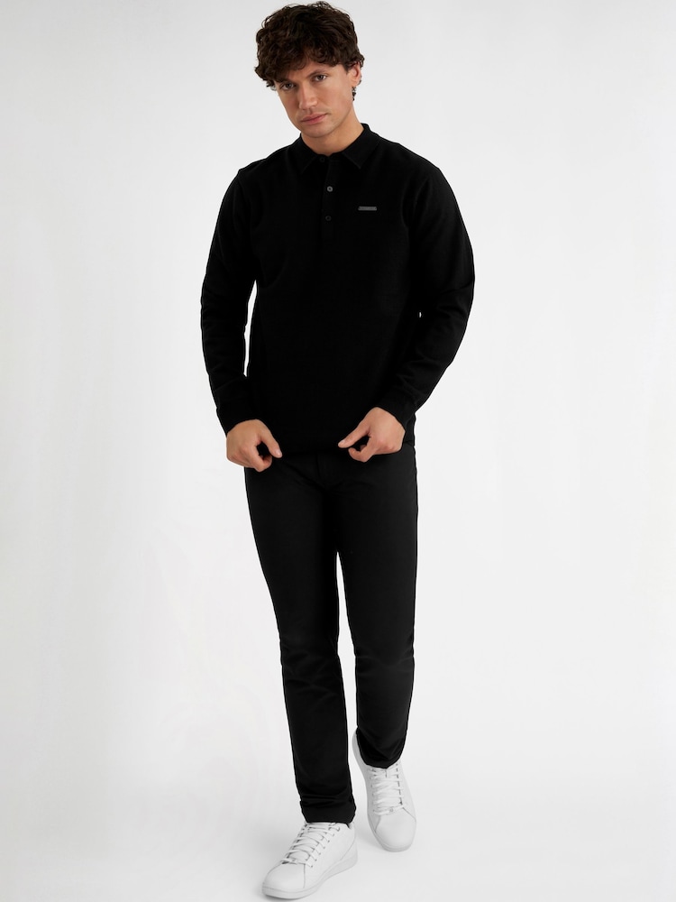 Calvin Klein Golf Stanton Black Polo Sweater - Image 1 of 8 Calvin Klein Golf Stanton Black Polo Sweater - Image 1 of 8