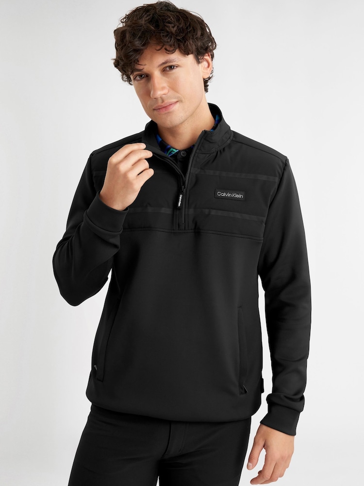 Calvin Klein Golf Houston Hybrid Half Zip Black Sweater - Image 1 of 9