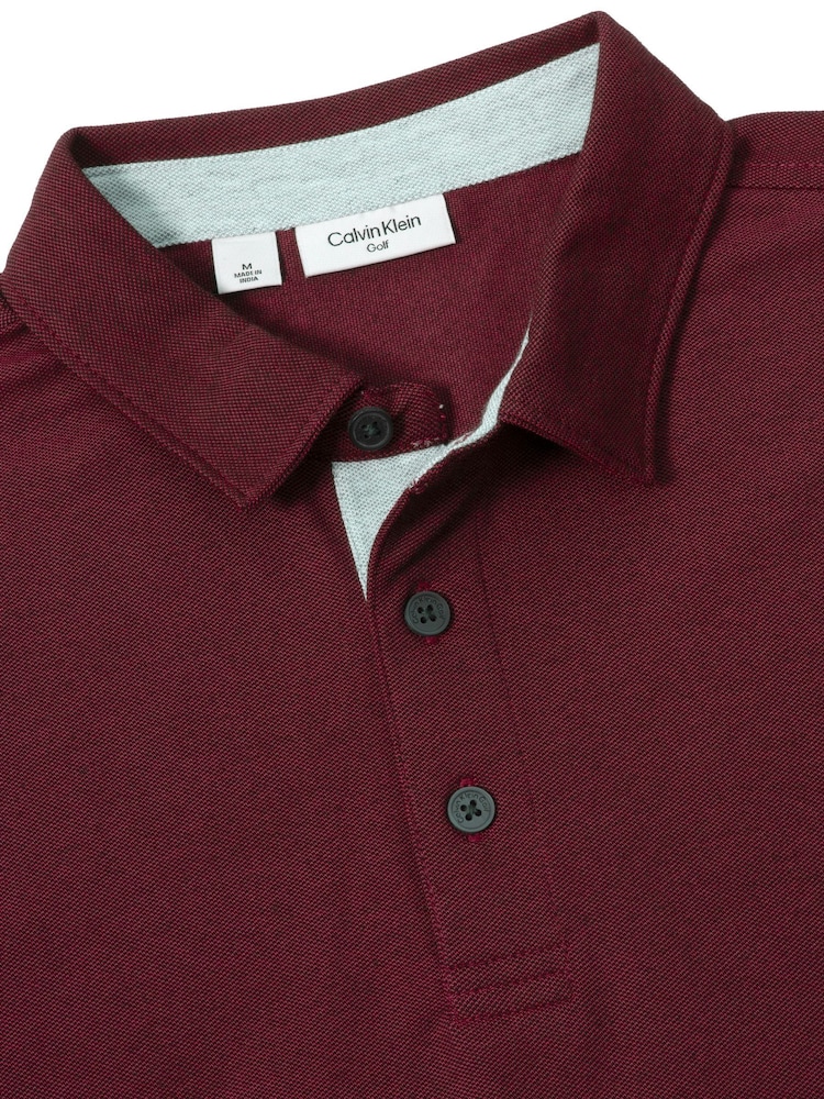 Calvin Klein Golf Red Uni Polo Shirt - Image 2 of 5 Calvin Klein Golf Red Uni Polo Shirt - Image 2 of 5