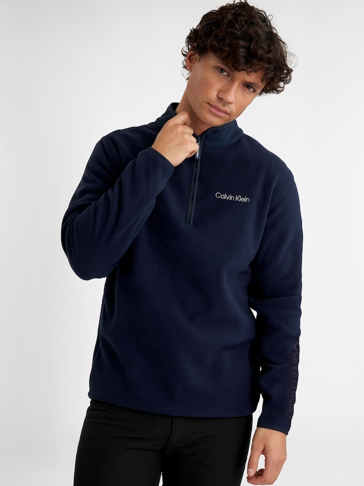 Calvin Klein Golf Blue Thompson Half Zip Fleece - Image 2 of 7 Calvin Klein Golf Blue Thompson Half Zip Fleece - Image 2 of 7
