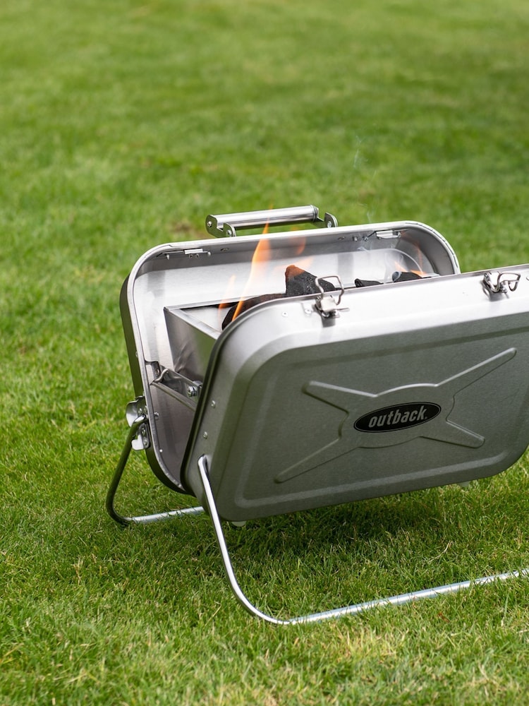 Outback Silver Portable Stainless Steel Charcoal BBQ - Image 1 of 9