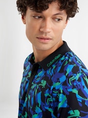Calvin Klein Golf Blue Bushstroke Print Polo Shirt - Image 4 of 7