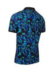 Calvin Klein Golf Blue Bushstroke Print Polo Shirt - Image 6 of 7