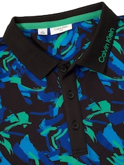 Calvin Klein Golf Blue Bushstroke Print Polo Shirt - Image 7 of 7