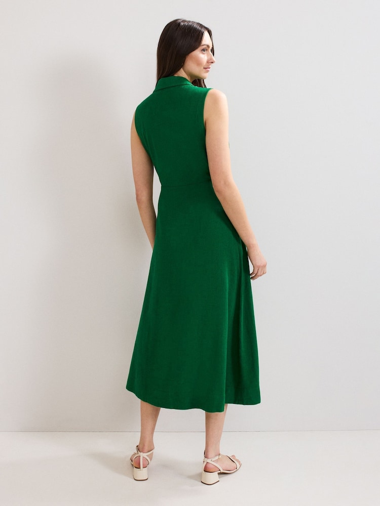 Phase Eight Green Becky Tie Dress - Image 2 of 7