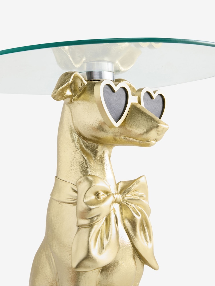 Gold Willamina Whippet Dog Side Table - Image 3 of 3 Gold Willamina Whippet Dog Side Table - Image 3 of 3