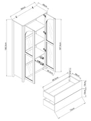 Mid Natural Arches Glazed Mango Effect Cabinet - Image 5 of 5