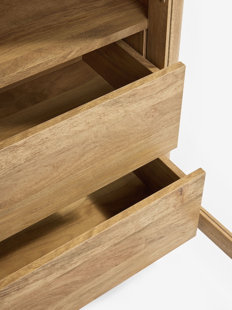 Mid Natural Arches Glazed Mango Effect Cabinet - Image 9 of 9