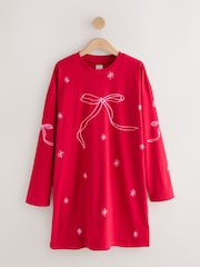 Red Graphic Long Sleeve Nightie - Image 1 of 4