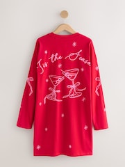 Red Graphic Long Sleeve Nightie - Image 2 of 4
