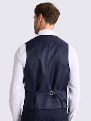 MOSS Blue Tailored Fit Ink Stretch Waistcoat - Image 2 of 3
