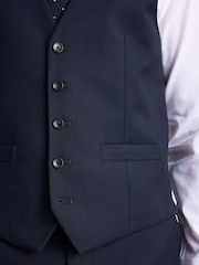 MOSS Blue Tailored Fit Ink Stretch Waistcoat - Image 3 of 3