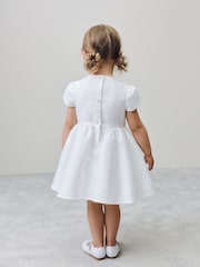 Ivory Girls Flower Bow Front Dress (3mths-10yrs) - Image 3 of 8