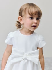 Ivory Girls Flower Bow Front Dress (3mths-10yrs) - Image 4 of 8