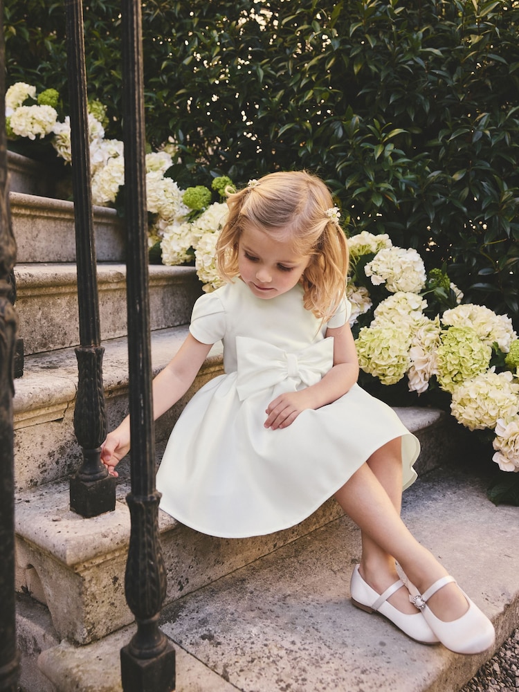 ivory dress girls Buy Ivory Cream Flower Girl Bow Dress (3mths-16yrs) from Next USA